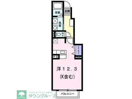 アイリスA(ワンルーム/1階)の間取り写真