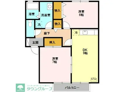 ロイヤルガーデンMA/B(2DK/1階)の間取り写真