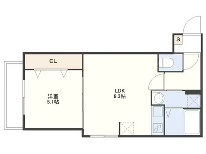 シーアンドスター喜々津(1LDK/5階)の間取り写真