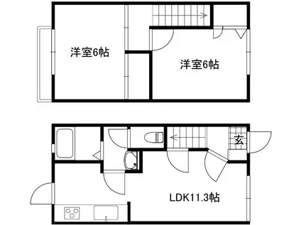 ダイナソー(2LDK/1階)の間取り写真