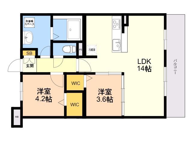 レトワール今川(2LDK/3階)の間取り写真