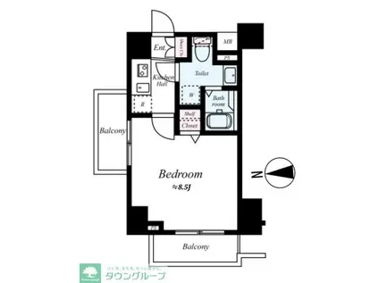 ガリシア グランデ 江戸川橋(1K/6階)の間取り写真
