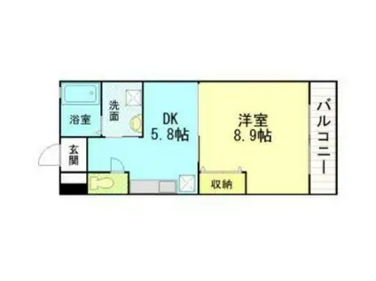 ドルチェヴィータ(1DK/3階)の間取り写真