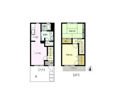 プルームC(2LDK/1階)の間取り写真