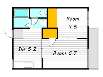 コーポすみれ(2DK/1階)の間取り写真