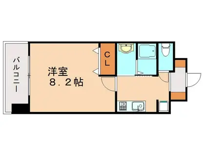 レジデンシャルHHA DAIMON(1K/7階)の間取り写真