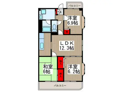 ベルグランデ(3LDK/2階)の間取り写真