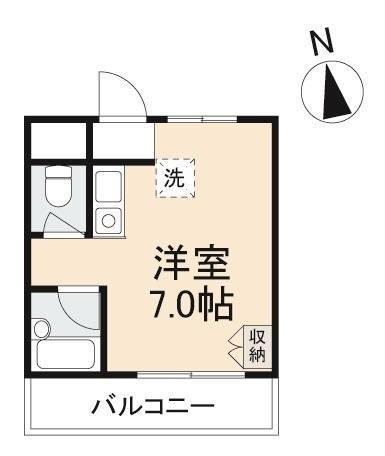 CALVERT西宝町(ワンルーム/4階)の間取り写真