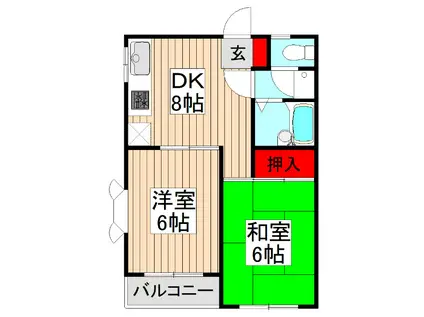 第53新井ビル(2DK/3階)の間取り写真