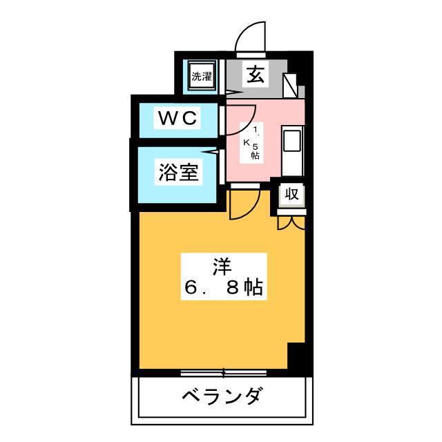 ブランメゾン南藤沢(1K/4階)の間取り写真