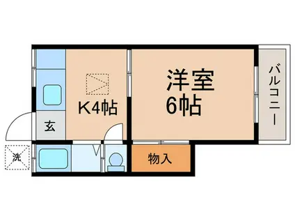 如水荘(1K/1階)の間取り写真