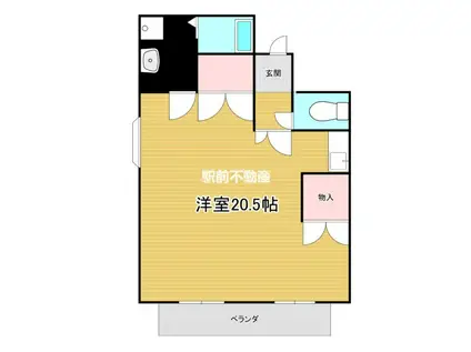 カーサオガワ(ワンルーム/2階)の間取り写真