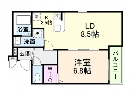 フジパレス大和田II番館(1LDK/1階)の間取り写真