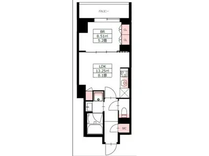 NIFIT NIHONBASHI YOKOYAMACHO(1LDK/7階)の間取り写真