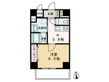 COMO PALACIO 日暮里(1K/9階)の間取り写真