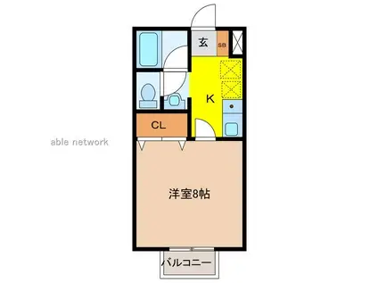 リヴェールT(1K/2階)の間取り写真