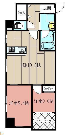 MDI SERENO JIYUGAOKA(2LDK/5階)の間取り写真