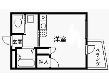 レークマンション(1K/1階)の間取り写真