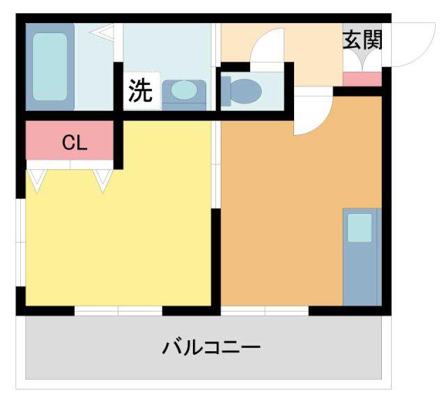 テルヴェ(1DK/3階)の間取り写真