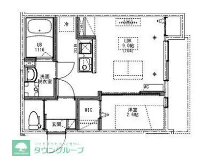 KEIAI RESIDENCE 西所沢II(1LDK/2階)の間取り写真