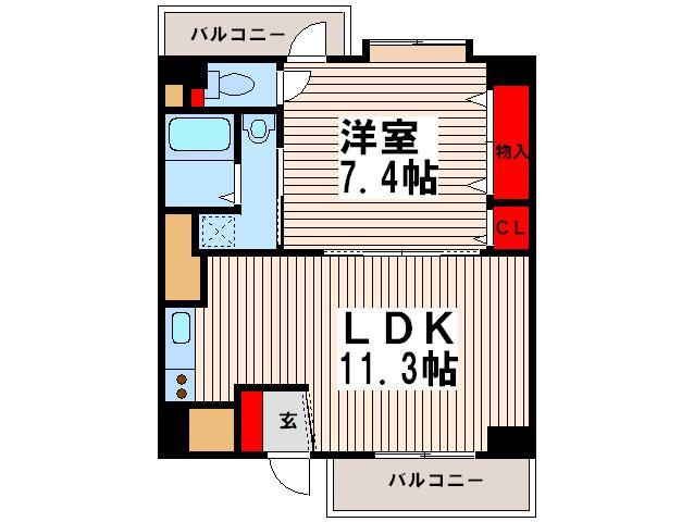 アーバンコート鳩ヶ谷(1LDK/9階)の間取り写真