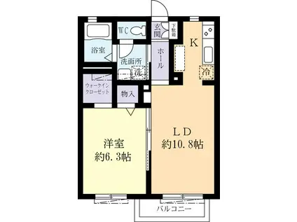 ETO-SC棟(1LDK/2階)の間取り写真