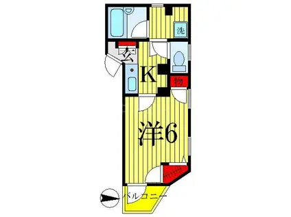 フェアロージェ錦糸町(1K/2階)の間取り写真