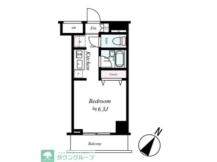 アルテシモ リンク プレッザ(ワンルーム/3階)の間取り写真