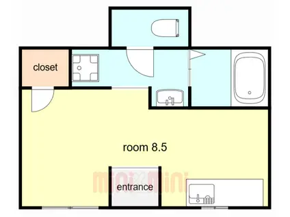 明神マンション2号(ワンルーム/1階)の間取り写真