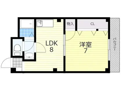 エンゼルビル(1LDK/4階)の間取り写真