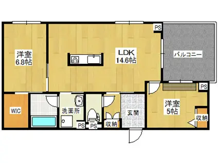 サンシャイン柏(2LDK/2階)の間取り写真