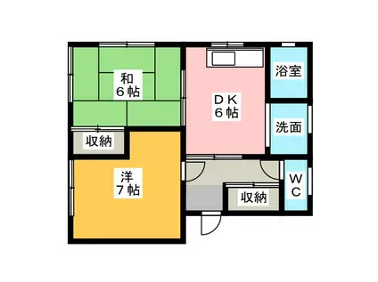 オンフルール建穂(2DK/1階)の間取り写真