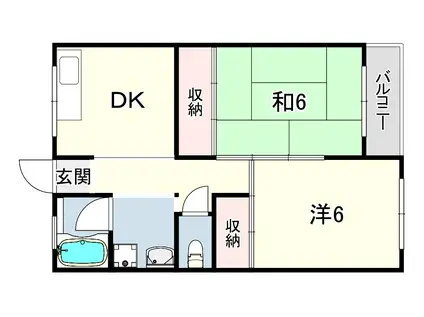 松ノ前ビル(2DK/3階)の間取り写真