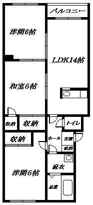 フロンティア東光(3LDK/2階)の間取り写真