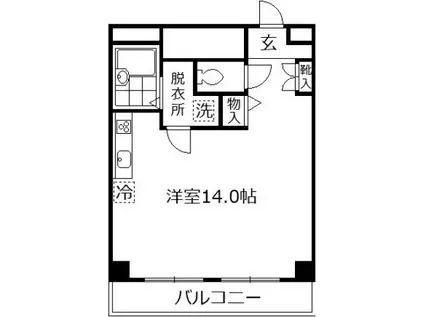 あかるハイム17(ワンルーム/1階)の間取り写真