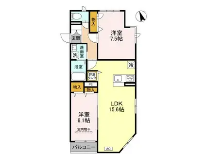 ピラタス XIII(2LDK/2階)の間取り写真