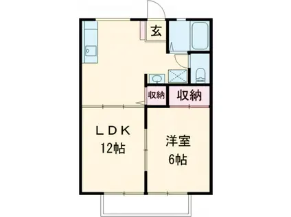 サマータウン(1LDK/2階)の間取り写真