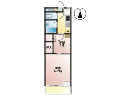 メゾン八尾(2K/3階)の間取り写真