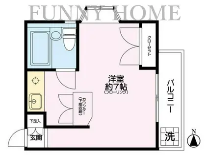 シェソワウィン(ワンルーム/3階)の間取り写真