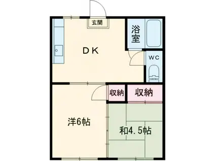 グランドビラやまもと A(2DK/1階)の間取り写真