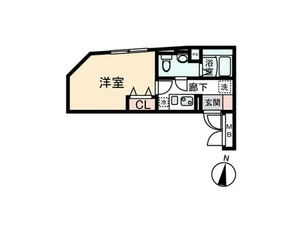 ME MOLA中村橋(1K/3階)の間取り写真