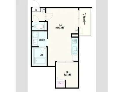 JACK ODAKAIX(1LDK/2階)の間取り写真