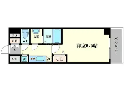 エス・キュート京町堀(1K/4階)の間取り写真