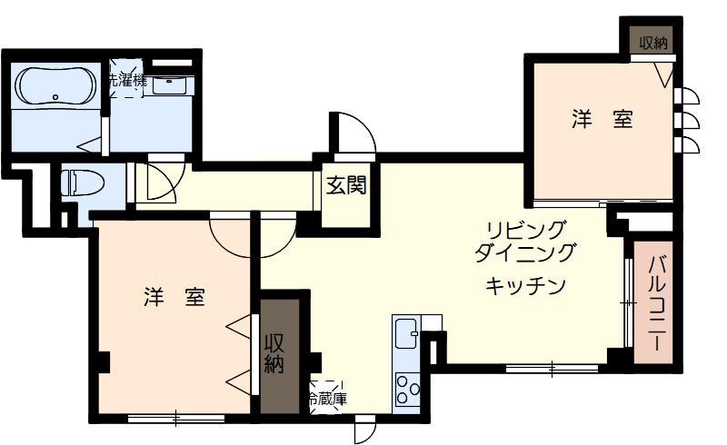 アイリスガーデン小石川(2LDK/4階)の間取り写真