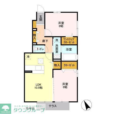 WIT木更津(2LDK/1階)の間取り写真