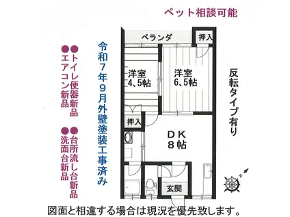 日の出ハイツ(2DK/2階)の間取り写真