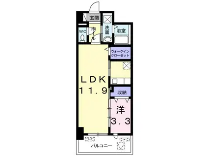 オンフォレスト芳泉(1LDK/6階)の間取り写真