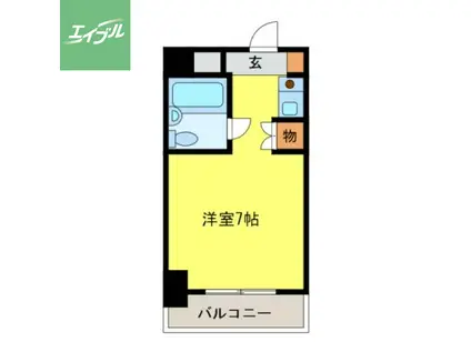 ホワイトパレス長崎(ワンルーム/3階)の間取り写真