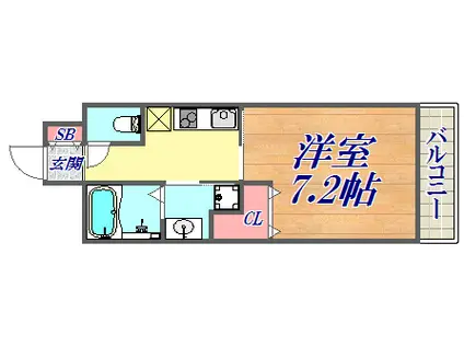 レジデンス神戸グルーブHARBORウエスト(1K/4階)の間取り写真