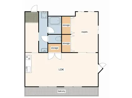 三創ビル(1LDK/3階)の間取り写真